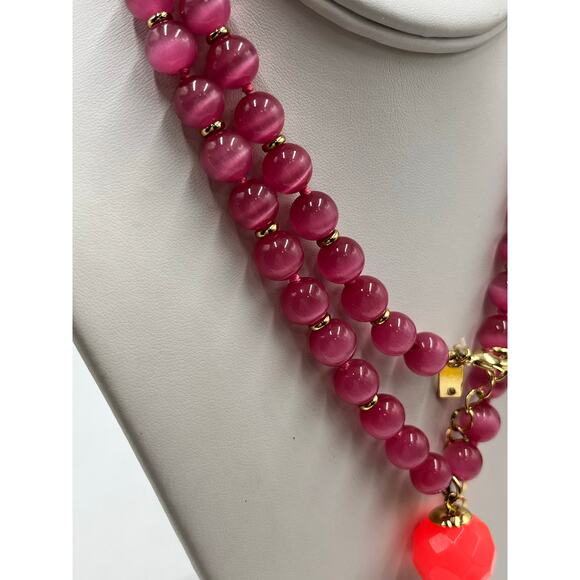 Kate Spade In the swing of things Pink Coral Beaded Tassel Long Necklace - Picture 5 of 9